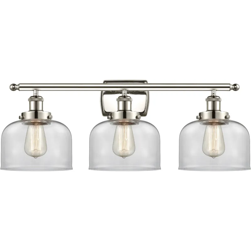 Ballston Large Bell LED 26 inch Polished Nickel Bath Vanity Light Wall Light in Clear Glass