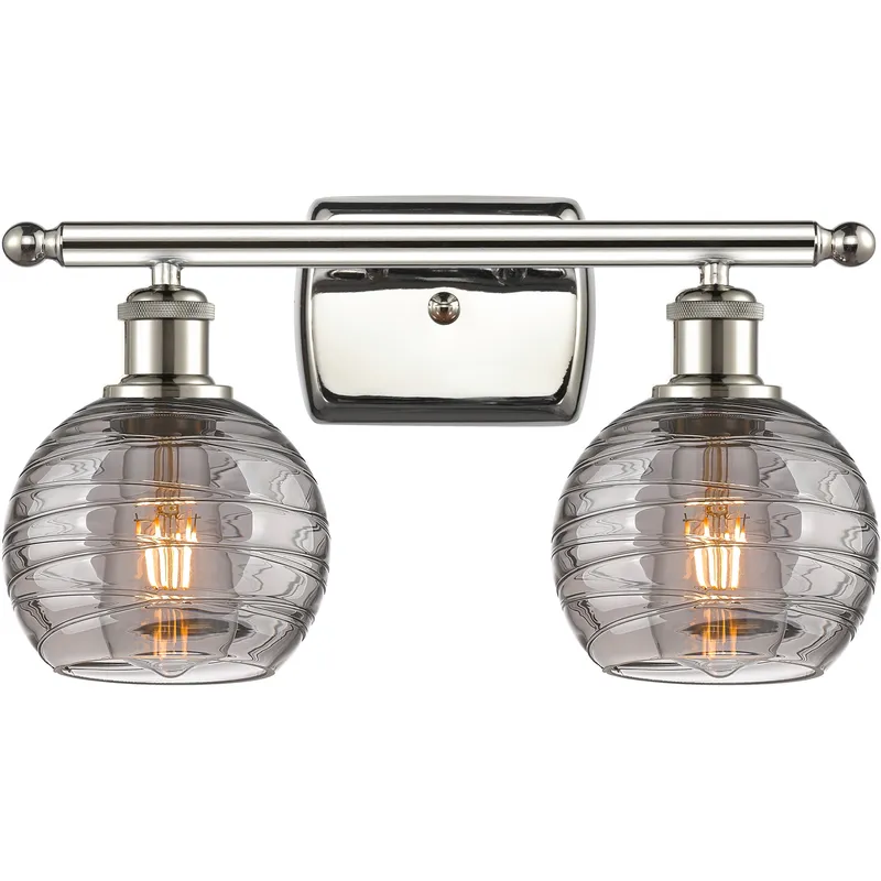 Ballston Athens Deco Swirl 2 Light 15.88 inch Polished Nickel Bath Vanity Light Wall Light