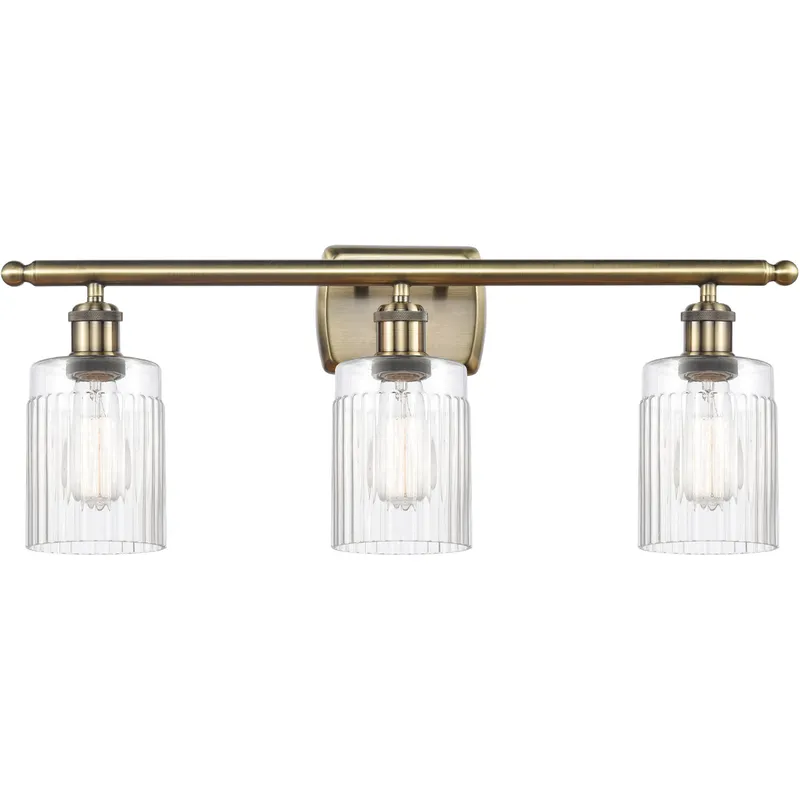 Ballston Hadley 3 Light 26 inch Antique Brass Bath Vanity Light Wall Light in Incandescent, Clear Glass, Ballston