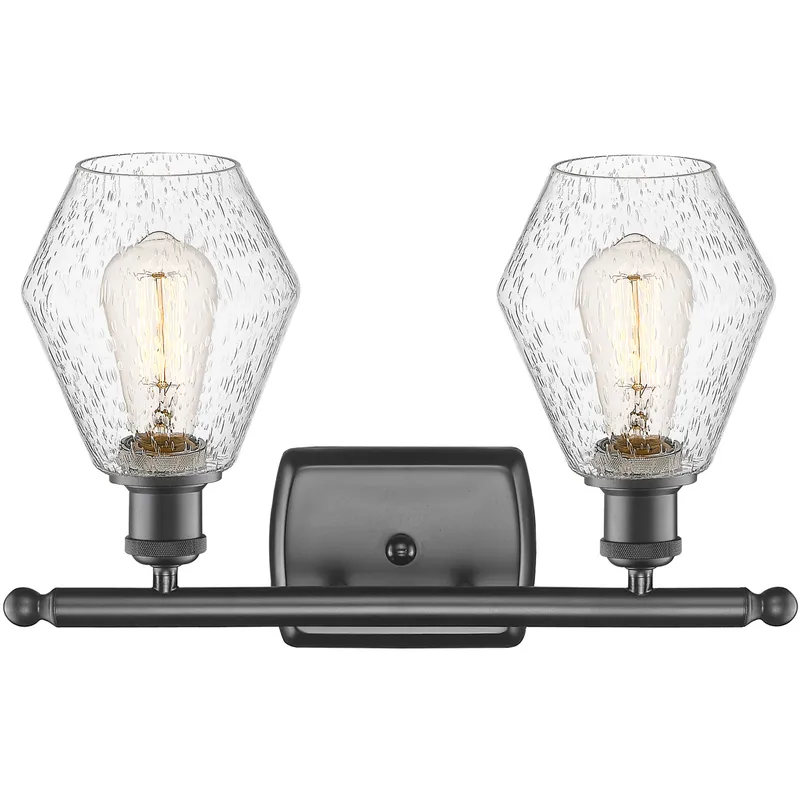 Ballston Cindyrella 2 Light 16 inch Oil Rubbed Bronze Bath Vanity Light Wall Light in Incandescent, Seedy Glass