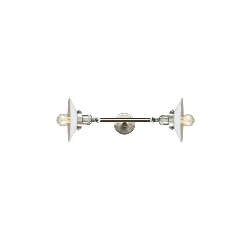 Franklin Restoration Halophane LED 9 inch Brushed Satin Nickel Bath Vanity Light Wall Light in Matte White Halophane Glass, Franklin Restoration