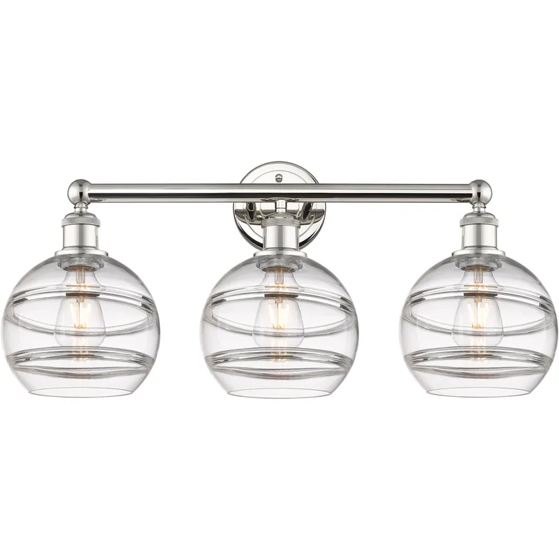Edison Rochester 3 Light 26 inch Polished Nickel Bath Vanity Light Wall Light