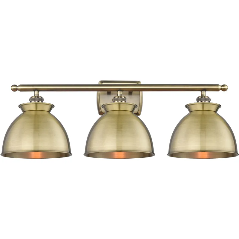 Adirondack 3 Light 28 inch Antique Brass Bath Vanity Light Wall Light