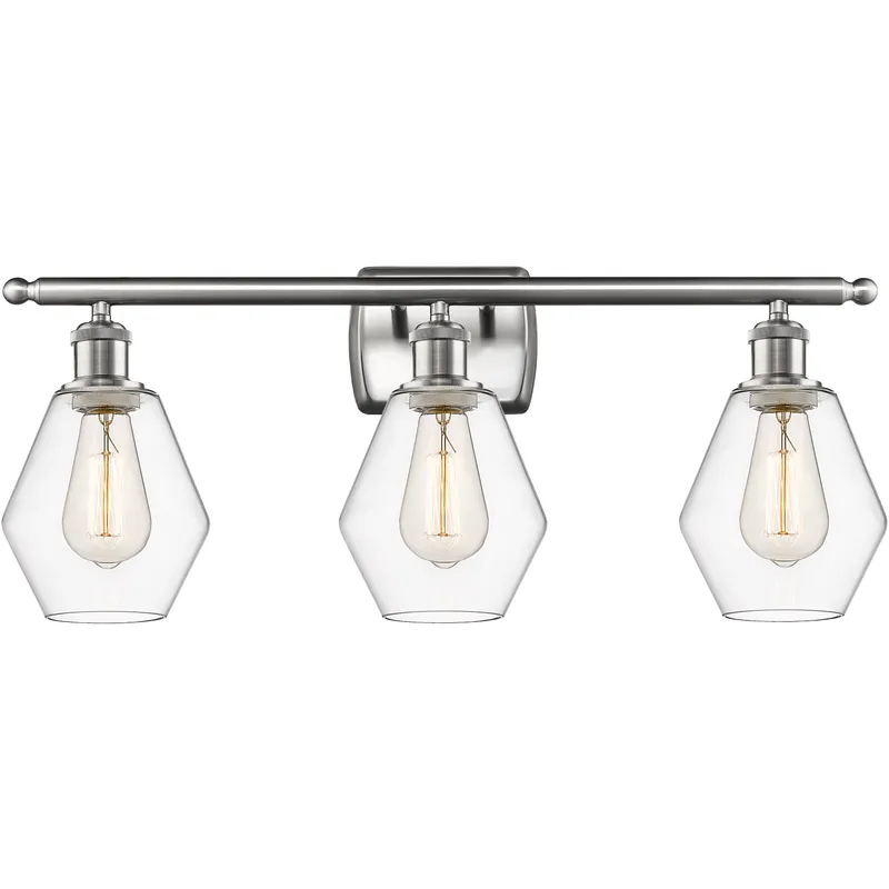Ballston Cindyrella 3 Light 26 inch Brushed Satin Nickel Bath Vanity Light Wall Light in Incandescent, Clear Glass