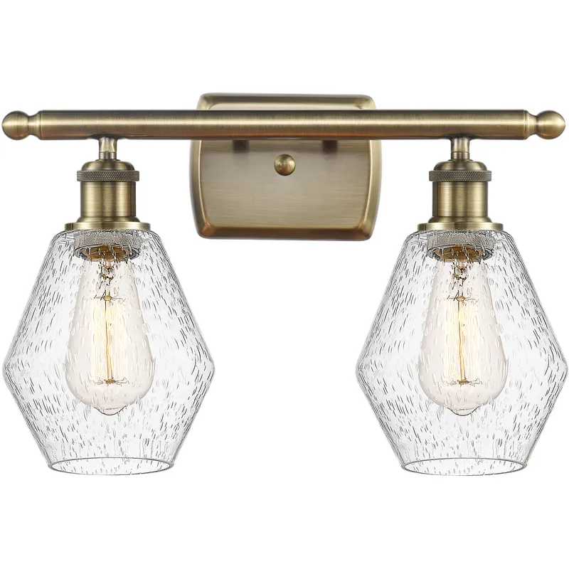 Ballston Cindyrella LED 16 inch Antique Brass Bath Vanity Light Wall Light in Seedy Glass