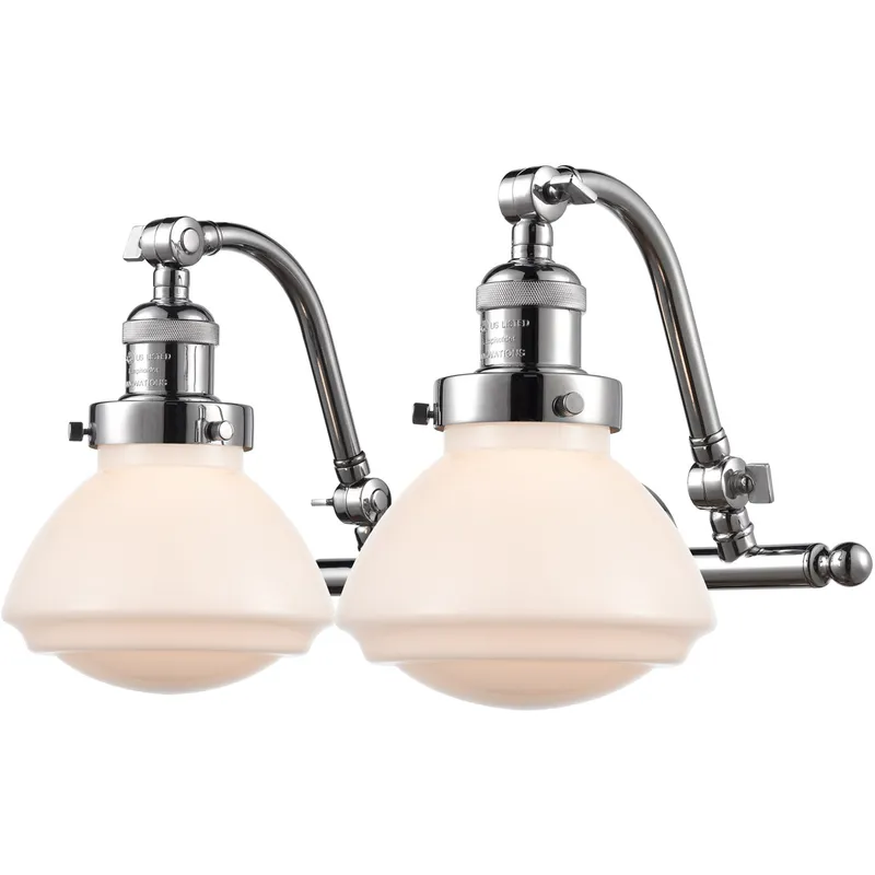 Franklin Restoration Olean LED 19 inch Polished Chrome Bath Vanity Light Wall Light in Matte White Glass, Franklin Restoration