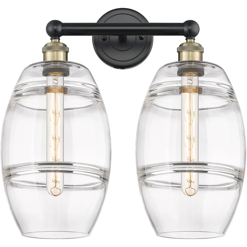 Edison Vaz 2 Light 17 inch Black Antique Brass Bath Vanity Light Wall Light