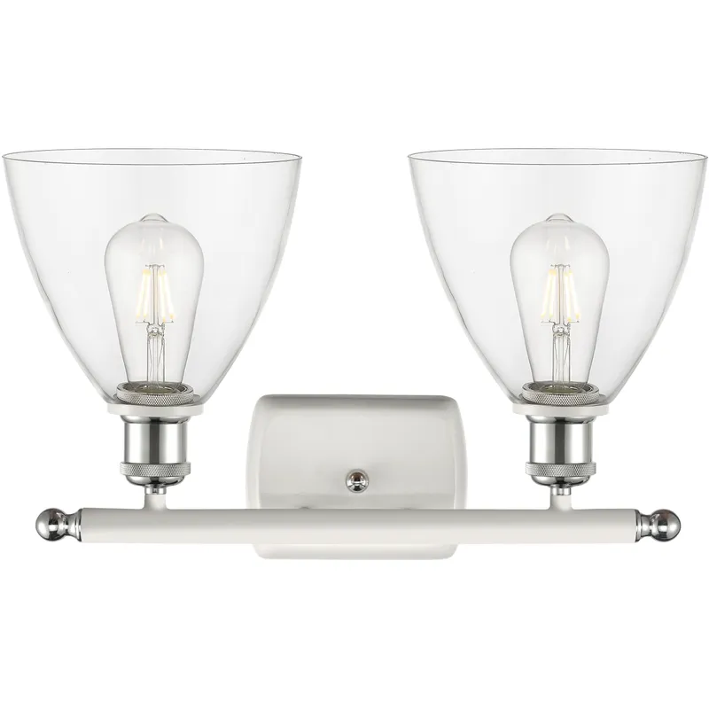 Ballston Ballston Dome LED 18 inch White and Polished Chrome Bath Vanity Light Wall Light in Clear Glass