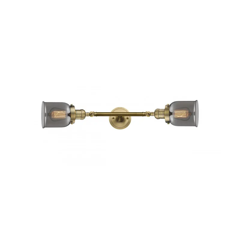 Franklin Restoration Small Bell LED 5 inch Brushed Brass Bath Vanity Light Wall Light in Plated Smoke Glass, Franklin Restoration