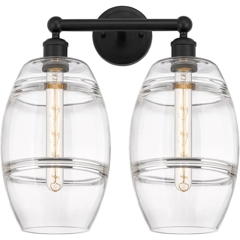 Edison Vaz 2 Light 17 inch Matte Black Bath Vanity Light Wall Light
