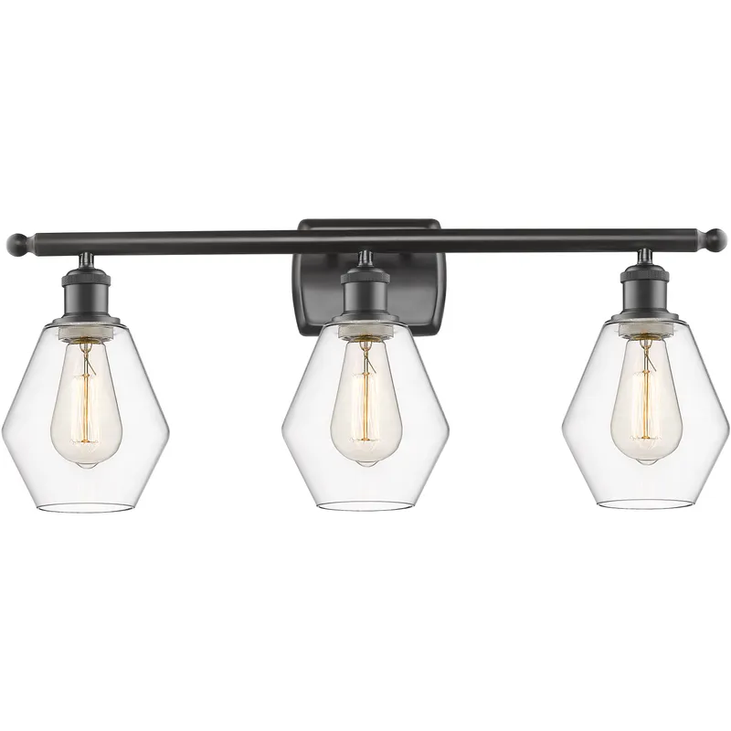Ballston Cindyrella 3 Light 26 inch Oil Rubbed Bronze Bath Vanity Light Wall Light in Incandescent, Clear Glass