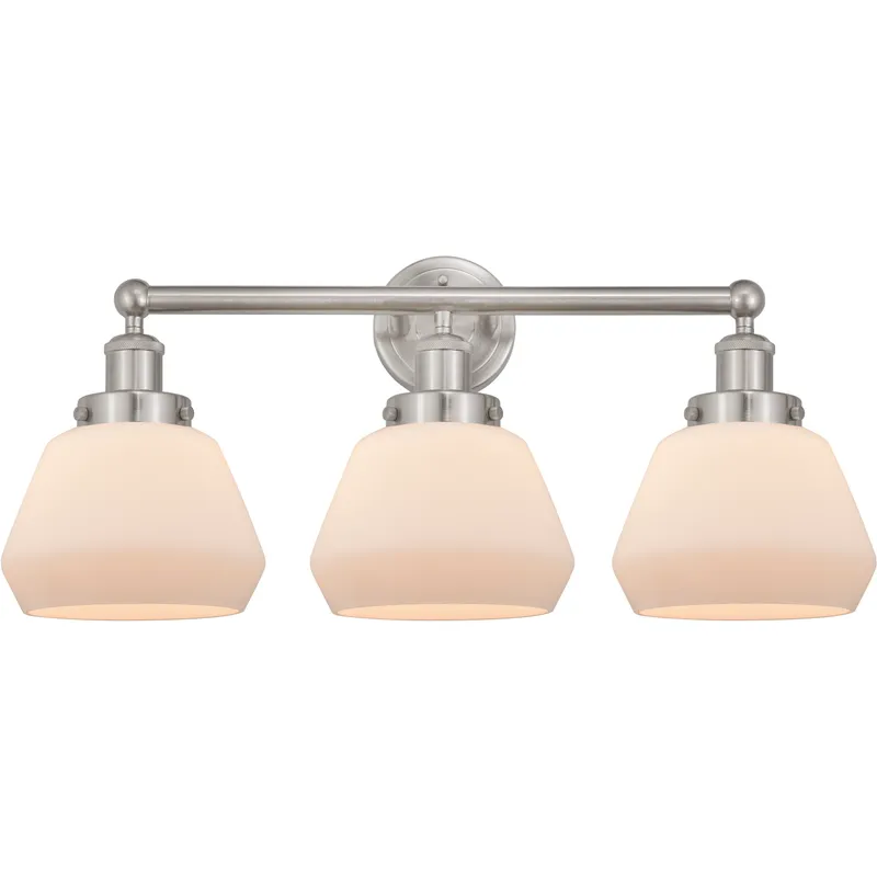 Fulton 3 Light 24.5 inch Brushed Satin Nickel Bath Vanity Light Wall Light