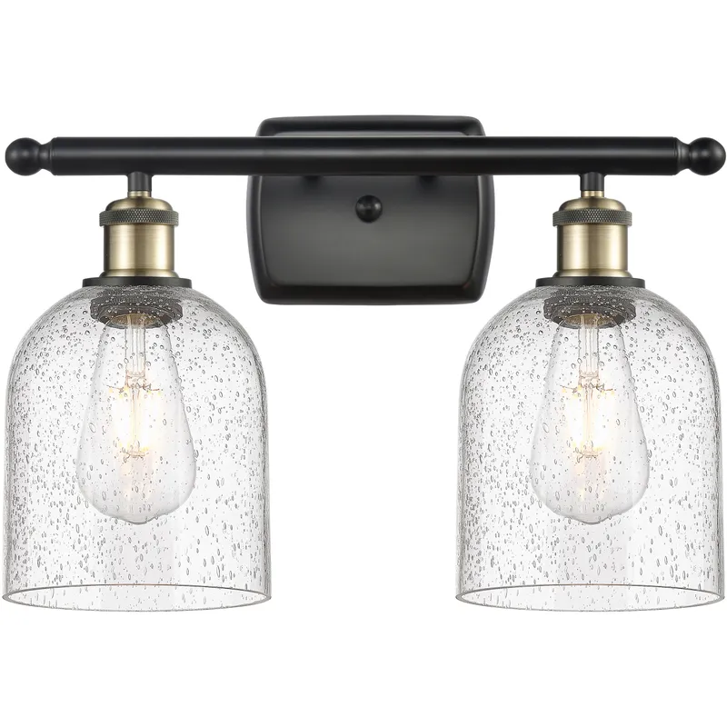Ballston Bella 2 Light 15.5 inch Black Antique Brass Bath Vanity Light Wall Light