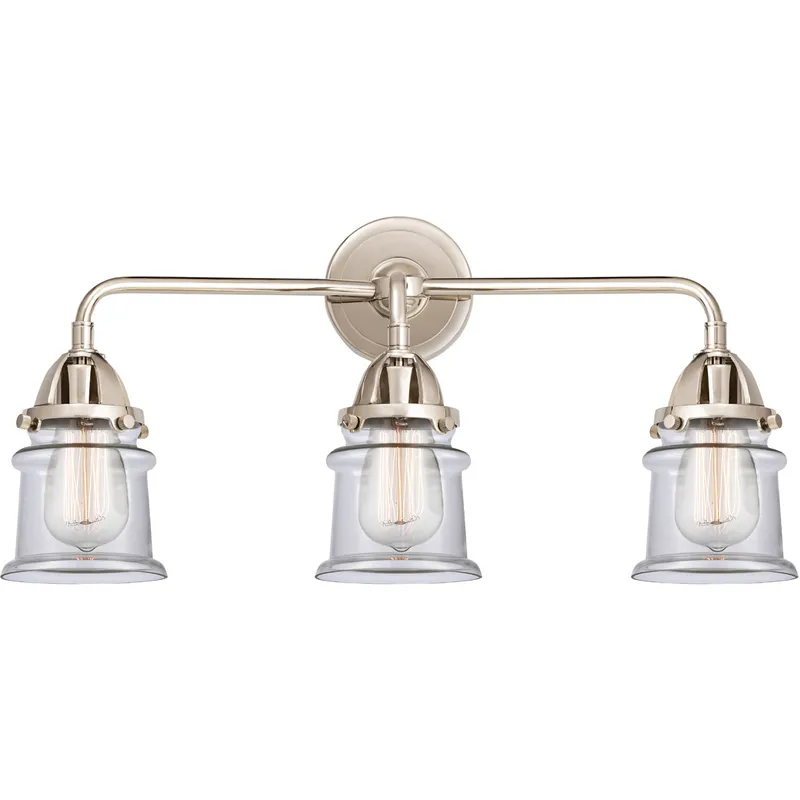 Nouveau 2 Small Canton LED 23.25 inch Polished Nickel Bath Vanity Light Wall Light in Clear Glass