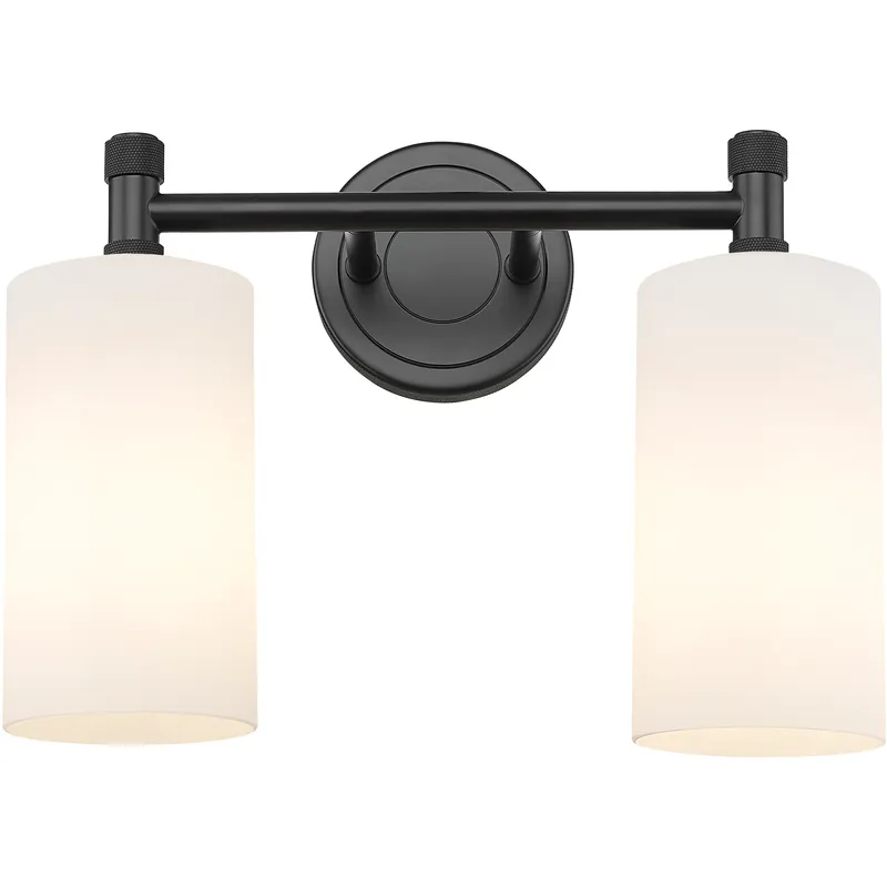 Downtown Urban Crown Point 2 Light 13.88 inch Matte Black Bath Vanity Light Wall Light in Matte White