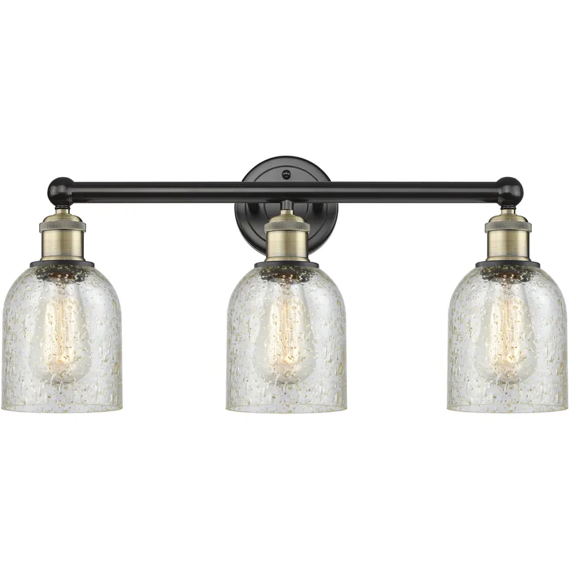 Caledonia 3 Light 23 inch Black Antique Brass Bath Vanity Light Wall Light in Mica