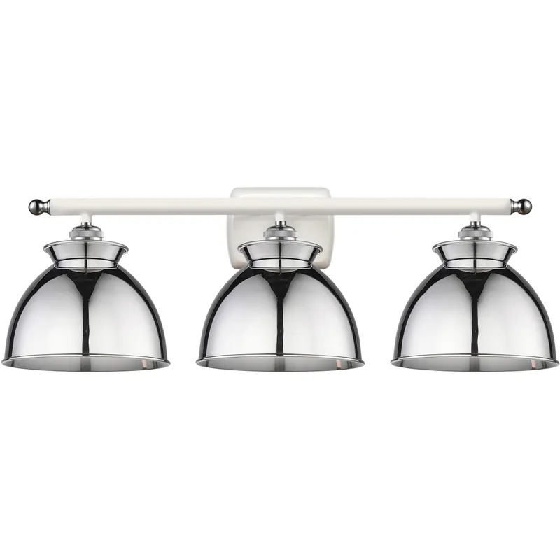 Adirondack 3 Light 28 inch White and Polished Chrome Bath Vanity Light Wall Light