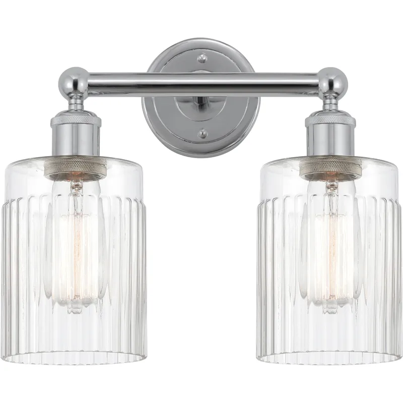 Edison Hadley 2 Light 14 inch Polished Chrome Bath Vanity Light Wall Light in Clear Glass