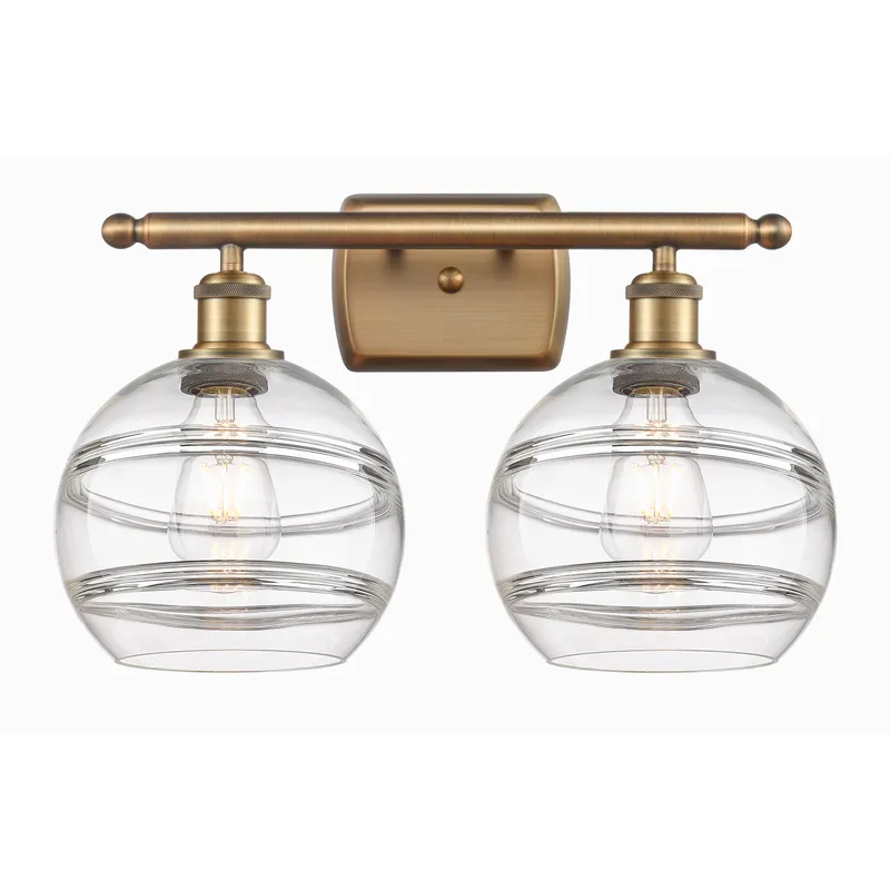 Ballston Rochester 2 Light 18 inch Brushed Brass Bath Vanity Light Wall Light