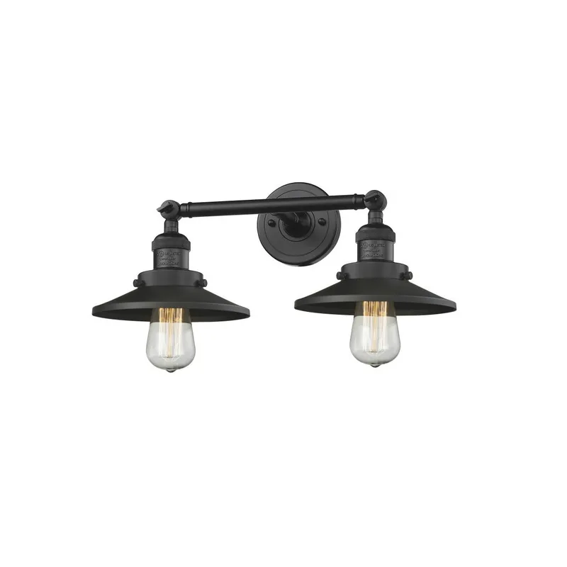 Franklin Restoration Railroad LED 8 inch Antique Brass Bath Vanity Light Wall Light in Matte Black, Franklin Restoration