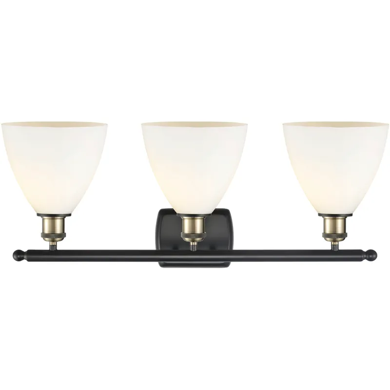 Ballston Ballston Dome LED 28 inch Black Antique Brass Bath Vanity Light Wall Light in Matte White Glass
