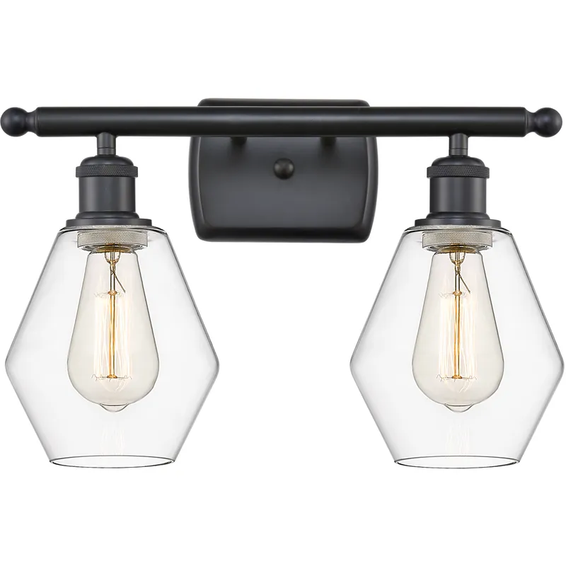 Ballston Cindyrella LED 16 inch Matte Black Bath Vanity Light Wall Light in Clear Glass