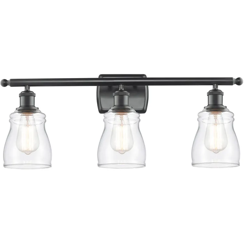 Ballston Ellery LED 26 inch Matte Black Bath Vanity Light Wall Light in Clear Glass, Ballston