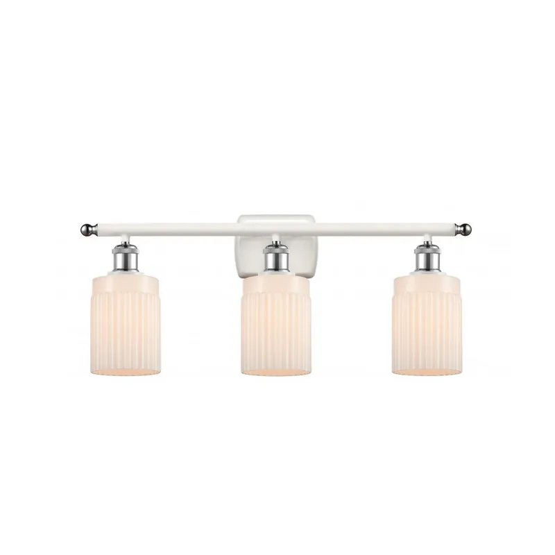 Ballston Hadley 3 Light 26 inch White and Polished Chrome Bath Vanity Light Wall Light in Matte White Glass, Ballston