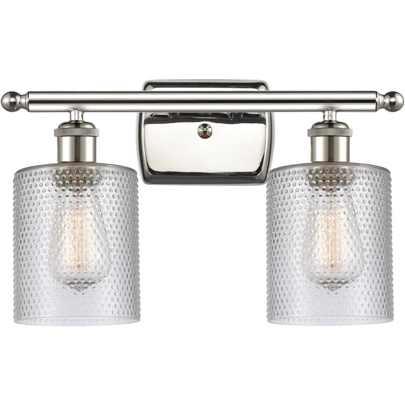 Ballston Cobbleskill LED 16 inch Polished Nickel Bath Vanity Light Wall Light in Clear Glass, Ballston