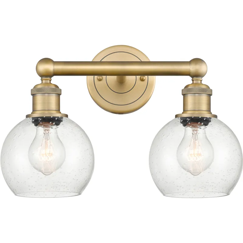 Athens 2 Light 15 inch Brushed Brass Bath Vanity Light Wall Light in Seedy