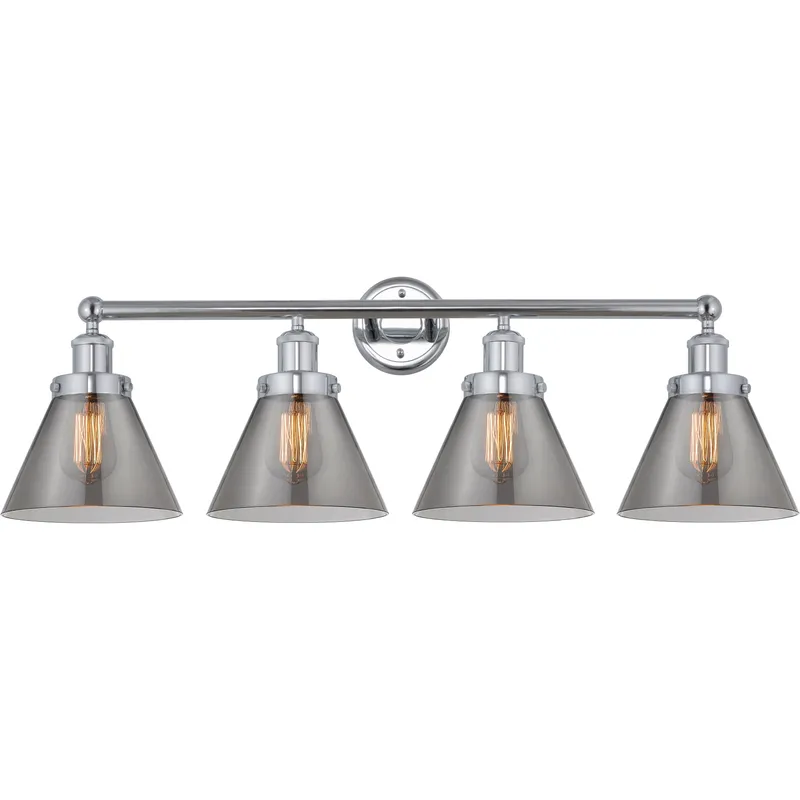 Cone 4 Light 34.75 inch Polished Chrome Bath Vanity Light Wall Light