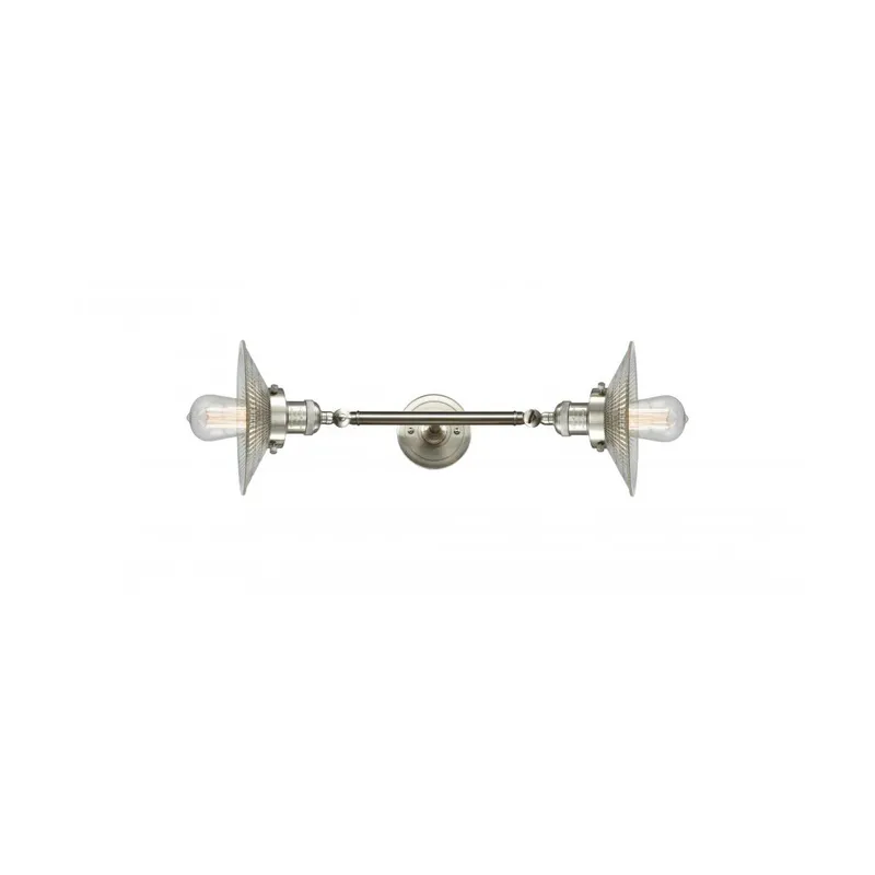 Franklin Restoration Halophane LED 9 inch Brushed Satin Nickel Bath Vanity Light Wall Light in Clear Halophane Glass, Franklin Restoration