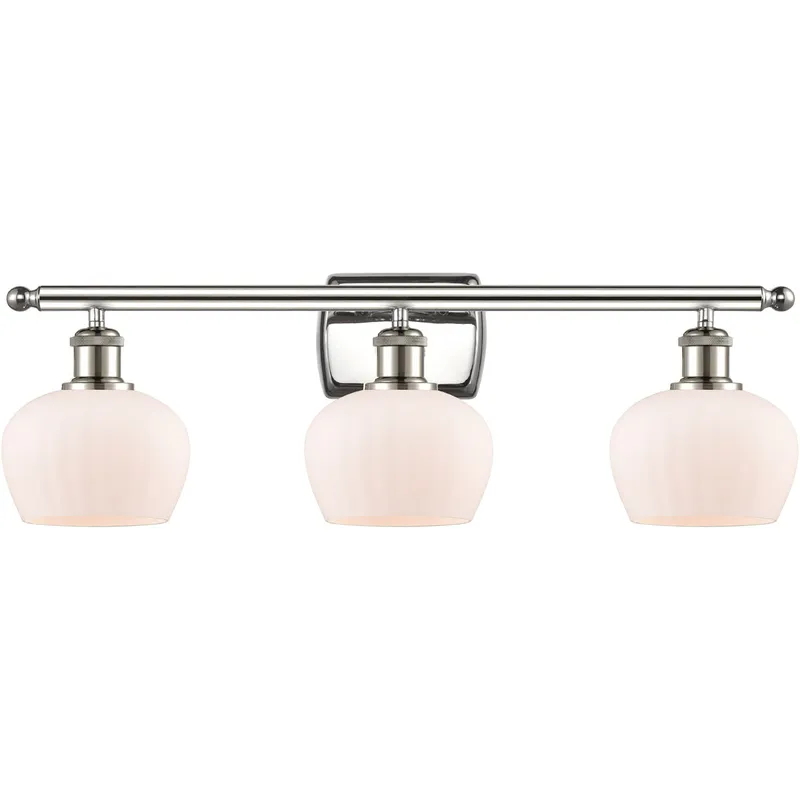 Ballston Fenton LED 26 inch Polished Nickel Bath Vanity Light Wall Light in Matte White Glass, Ballston