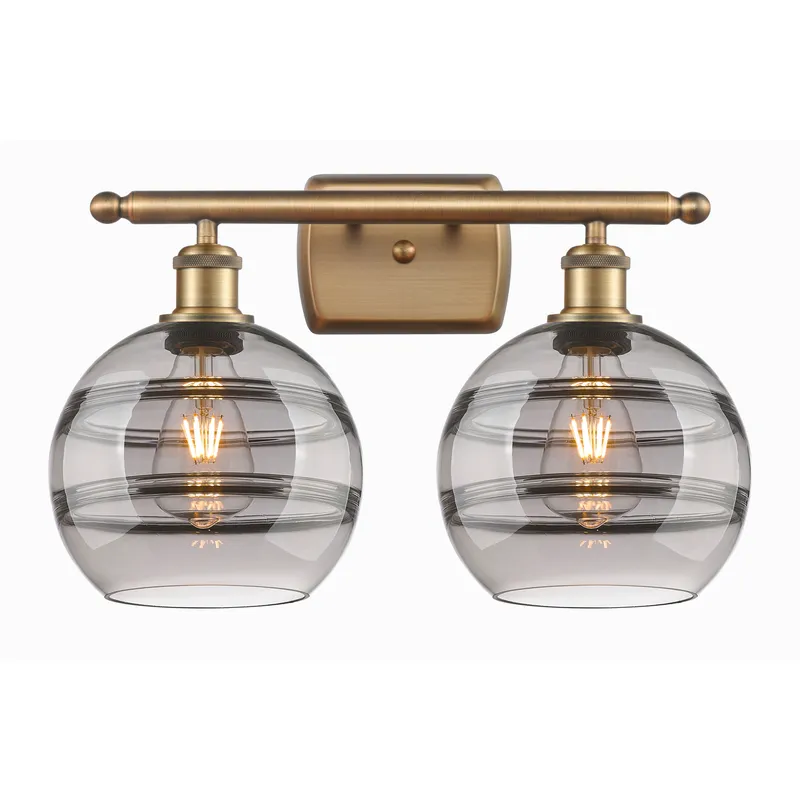Ballston Rochester 2 Light 18 inch Brushed Brass Bath Vanity Light Wall Light