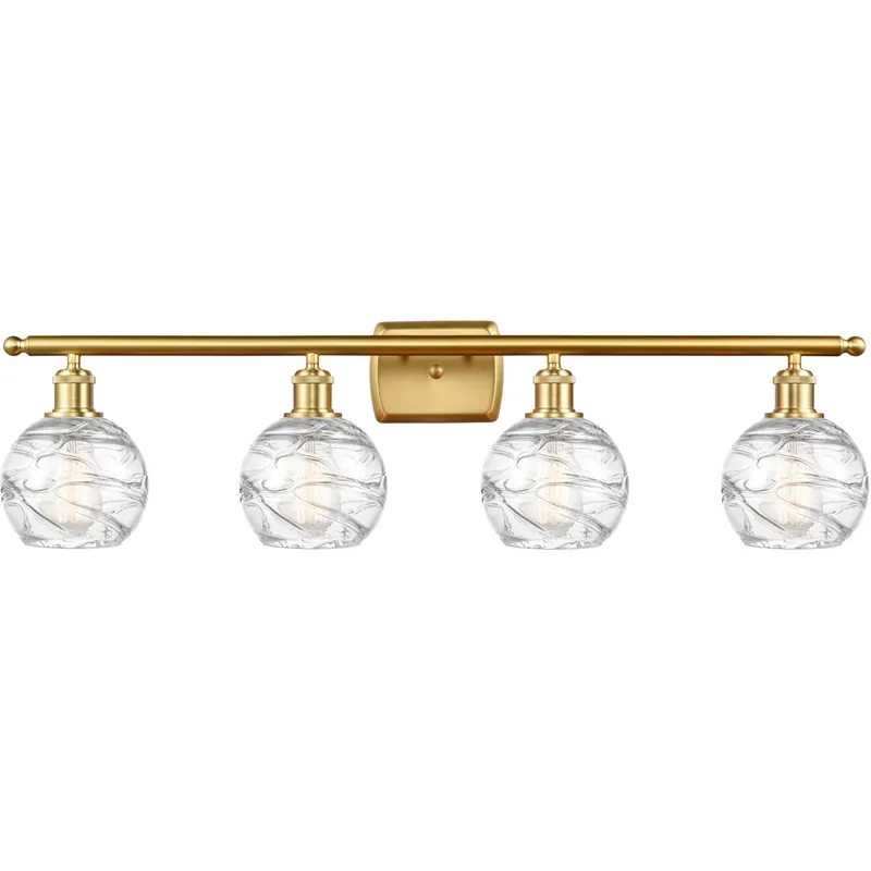 Ballston Small Deco Swirl LED 36 inch Satin Gold Bath Vanity Light Wall Light, Ballston
