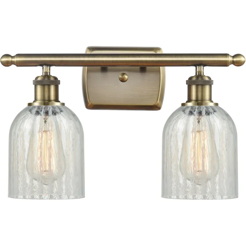 Ballston Caledonia LED 16 inch Antique Brass Bath Vanity Light Wall Light in Mouchette Glass, Ballston