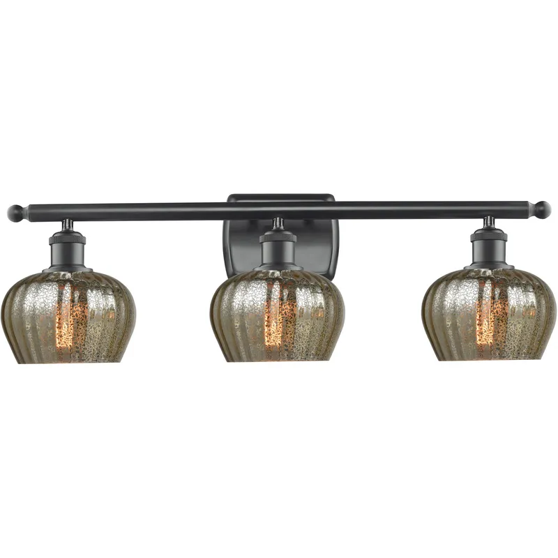 Ballston Fenton LED 26 inch Matte Black Bath Vanity Light Wall Light in Mercury Glass, Ballston