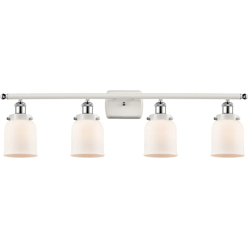 Ballston Small Bell LED 36 inch White and Polished Chrome Bath Vanity Light Wall Light in Matte White Glass