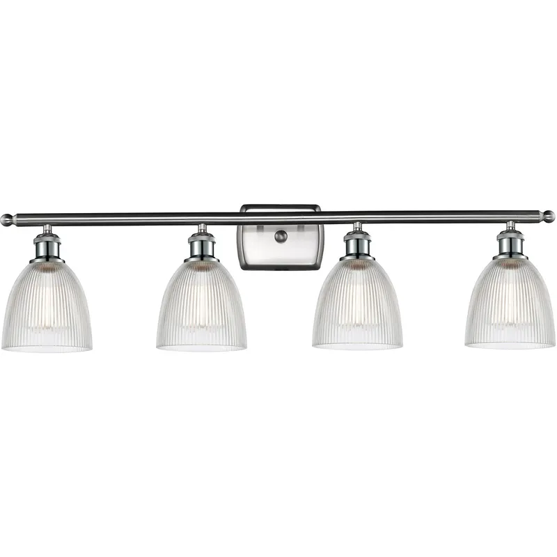 Ballston Castile LED 36 inch Brushed Satin Nickel Bath Vanity Light Wall Light in Clear Glass, Ballston