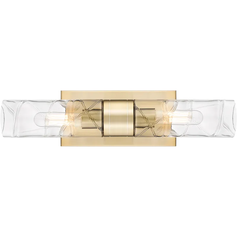 Boreas 2 Light 18 inch Champagne Bronze Linear Bath Vanity Light Wall Light in Deco Swirl Glass