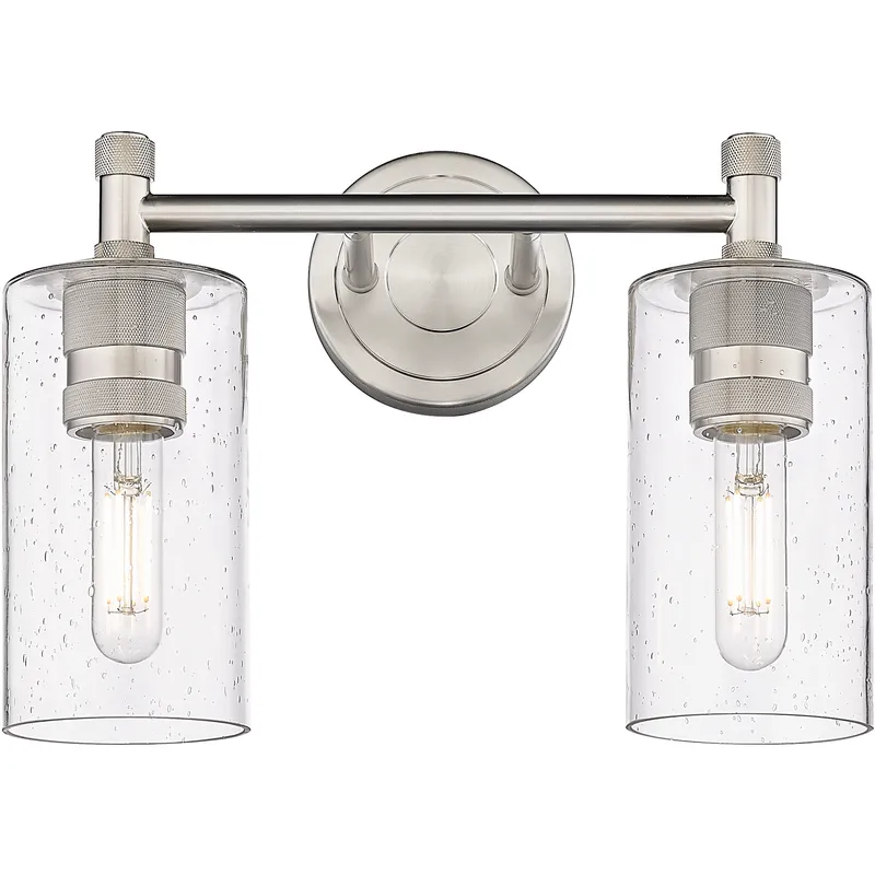 Downtown Urban Crown Point 2 Light 13.88 inch Satin Nickel Bath Vanity Light Wall Light in Seedy