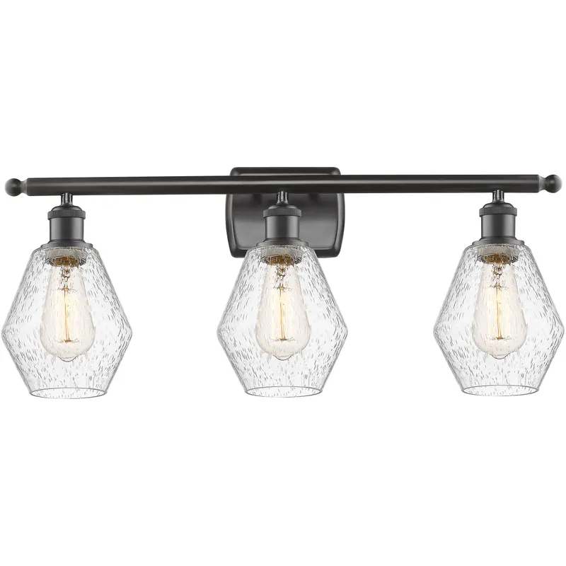 Ballston Cindyrella 3 Light 26 inch Oil Rubbed Bronze Bath Vanity Light Wall Light in Incandescent, Seedy Glass