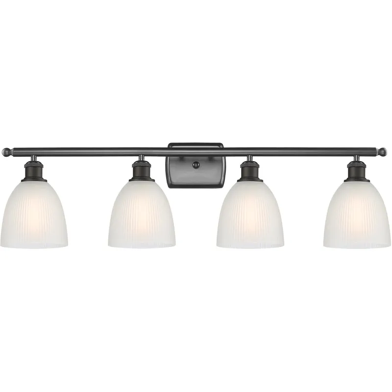 Ballston Castile LED 36 inch Oil Rubbed Bronze Bath Vanity Light Wall Light in White Glass, Ballston