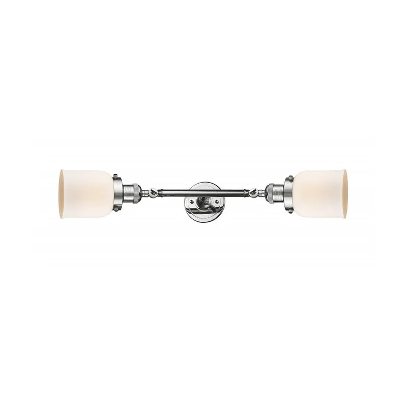 Franklin Restoration Small Bell LED 5 inch Polished Chrome Bath Vanity Light Wall Light in Matte White Glass, Franklin Restoration