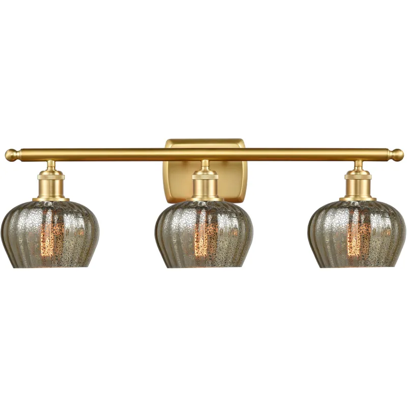 Ballston Fenton LED 26 inch Satin Gold Bath Vanity Light Wall Light in Mercury Glass, Ballston