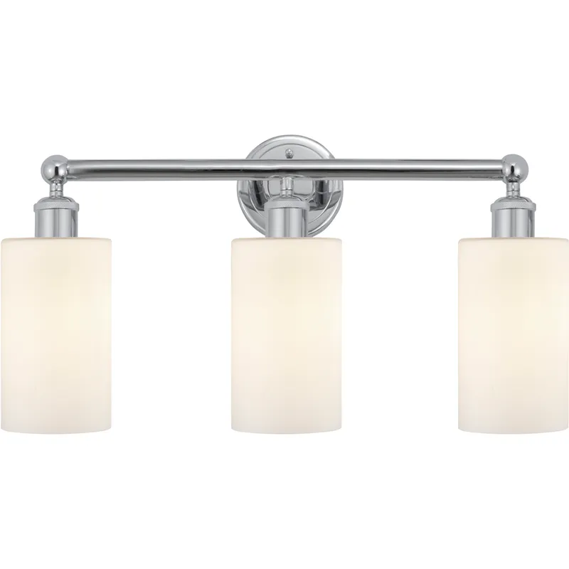 Edison Clymer 3 Light 22 inch Polished Chrome Bath Vanity Light Wall Light in Matte White Glass