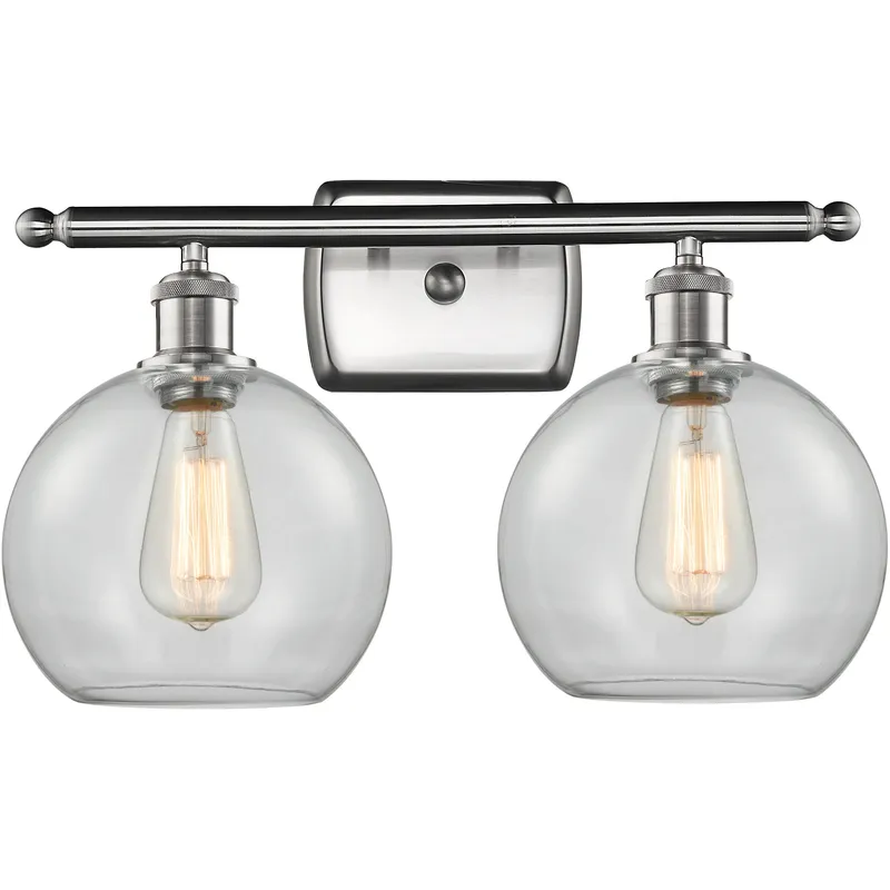 Ballston Athens LED 18 inch Brushed Satin Nickel Bath Vanity Light Wall Light in Clear Glass