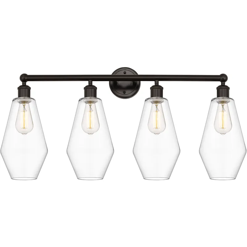 Cindyrella 4 Light 34 inch Oil Rubbed Bronze Bath Vanity Light Wall Light in Clear Glass