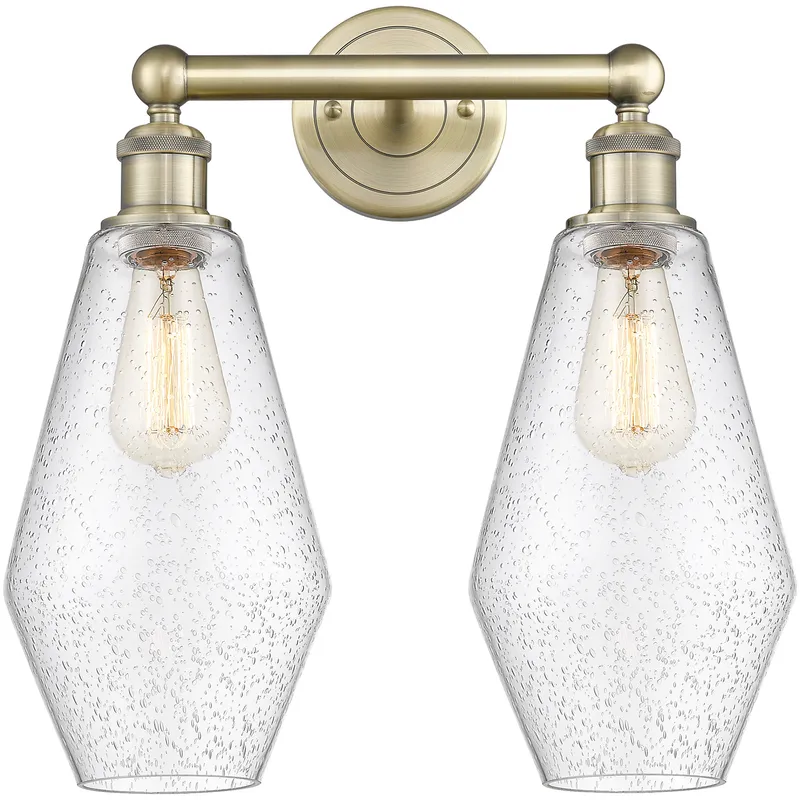 Cindyrella 2 Light 16 inch Antique Brass Bath Vanity Light Wall Light in Seedy