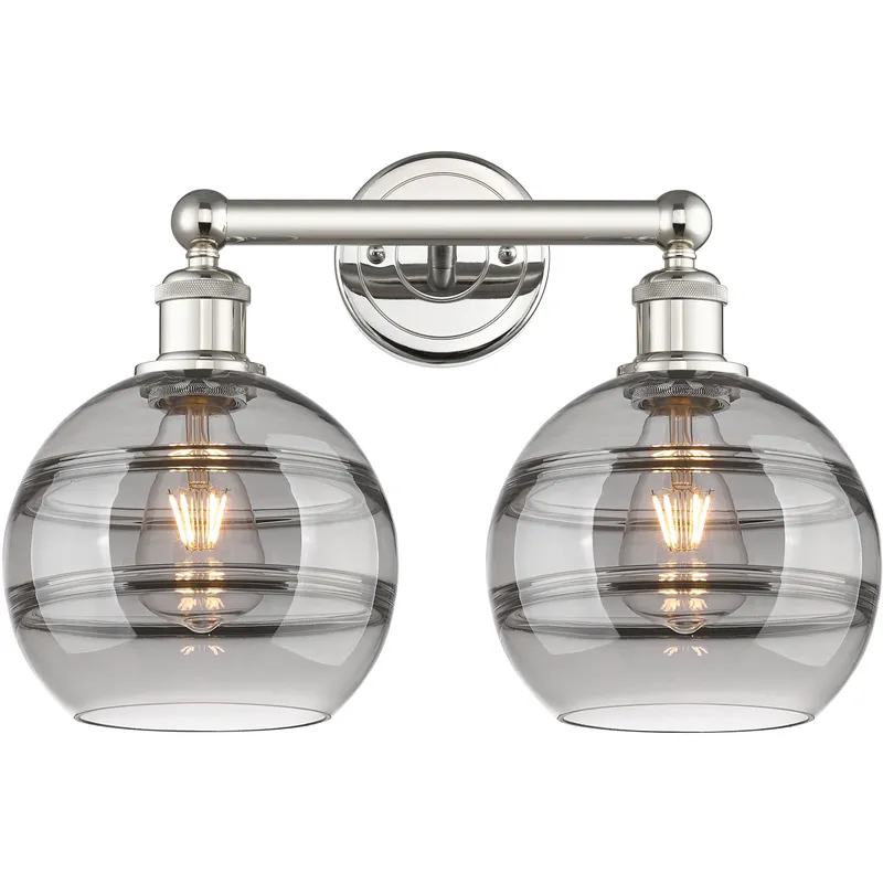 Edison Rochester 2 Light 17 inch Polished Nickel Bath Vanity Light Wall Light